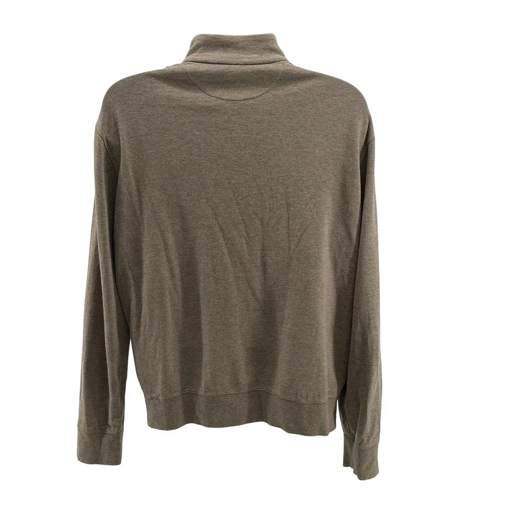 Polo Ralph Lauren Pullover Mens M Brown Quarter Zip Long Sleeve Cotton Pony Logo